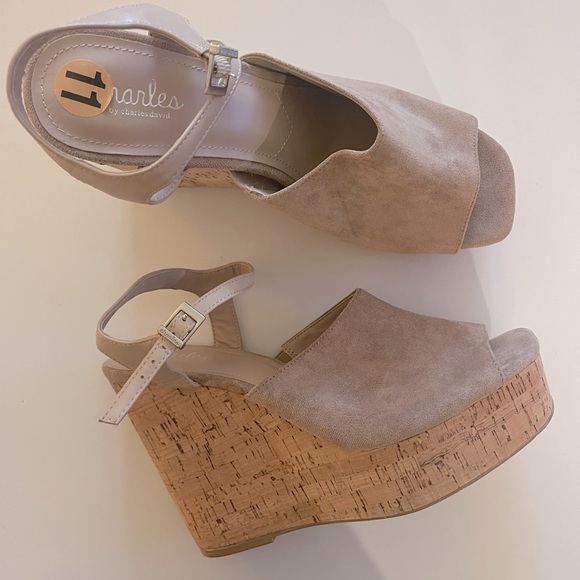 Suede Blush Platform Sandals Size 11 - Picture 1 of 8